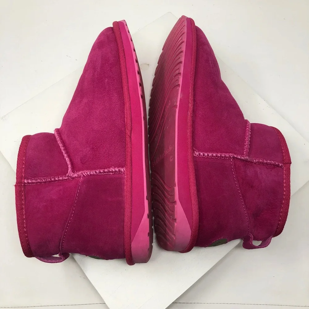 EMU Australia Stinger Micro Boots Womens Size 9 Pink Sheepskin Cozy Comfort